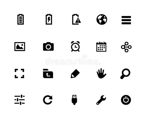 Web And Mobile Icons 3 32 Pixels Icons White Series Stock Vector