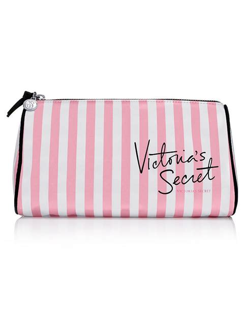 Victorias Secret Vs Stripe Large Makeup Bag Large Makeup Bag Pink