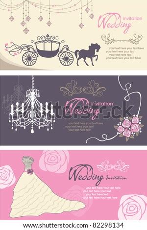 wedding cards design template stock vector illustration