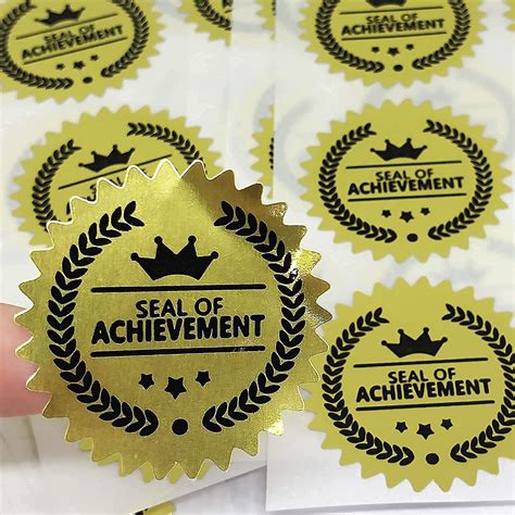 Buy Gold Certificate Stickerseal Of Achievement Stickers Gold Foil