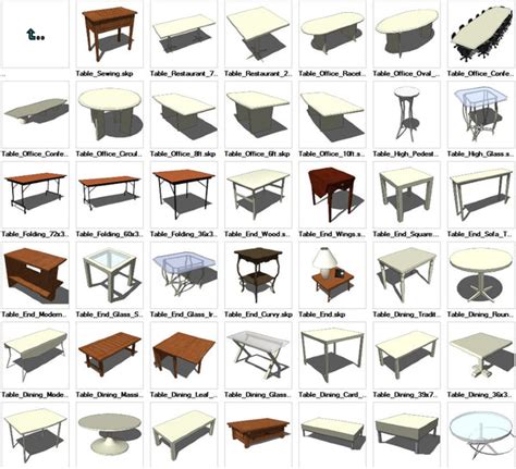 Sketchup Table 3d Models Download Cad Design Free Cad Blocks