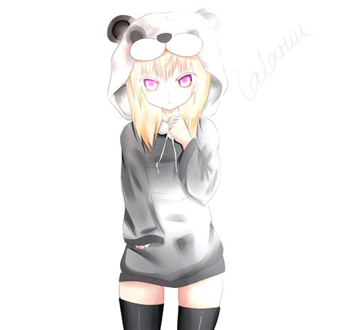 Anime Panda Girl Panda Girl By Lalaruu Anime Animal Hoodies Panda
