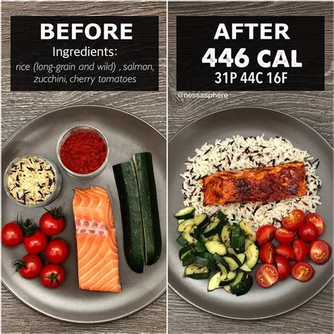 Baked Salmon And Veggies With Rice Meals Under 400 Calories 400