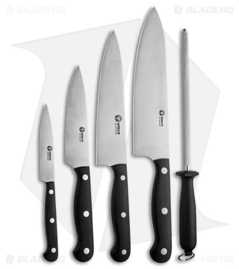 Boker Arbolito 6 Piece Kitchen Knife Set Black W Wooden Block Blade Hq