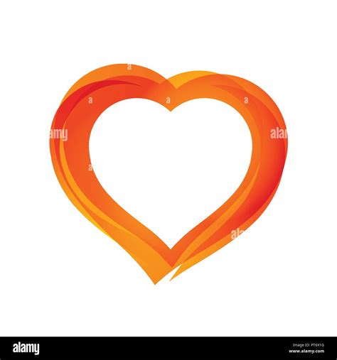 Beautiful Orange Heart Stock Vector Image And Art Alamy