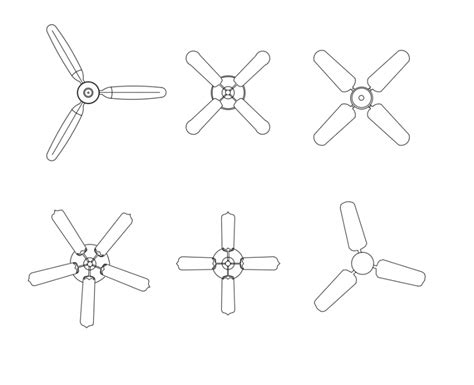 Multiple House Hold Ceiling Fans Cad Block Details Dwg File Cadbull