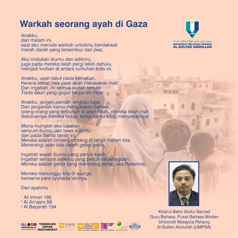 Warkah Seorang Ayah Di Gaza Umpsa News