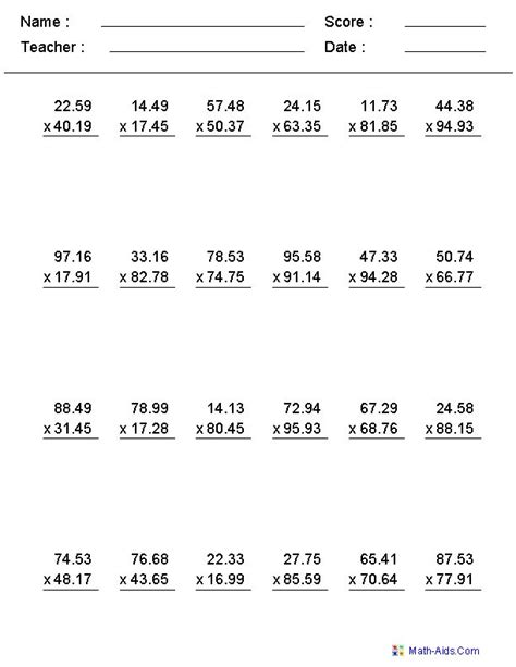 This decimal worksheet maker will generate a series of decimal problems that you can print out. Decimals Worksheets (With images) | Decimals worksheets ...