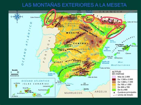 El Relieve De EspaÑa Mapa Fisico De España Geografía Humana España