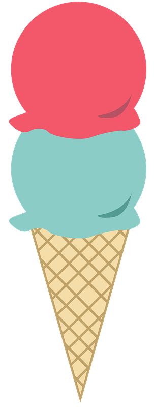 Sugar Cone With Two Scoops Of Ice Cream Clipart Free Download