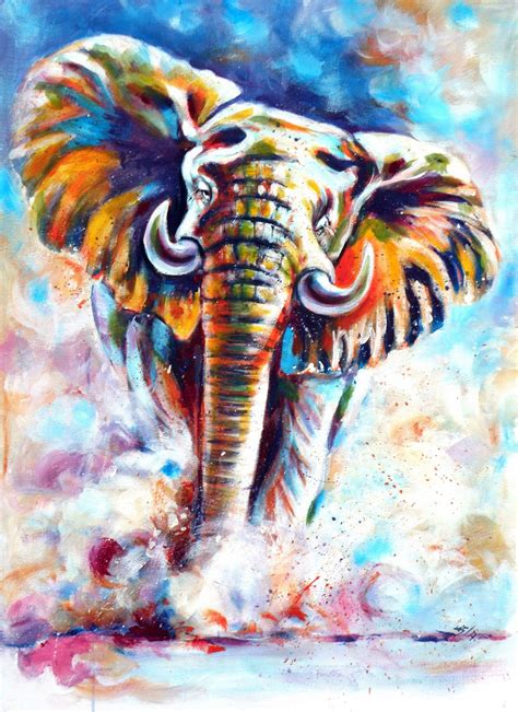 Elephant Painting Canvas Elephant Artwork Acrylic Painting Canvas