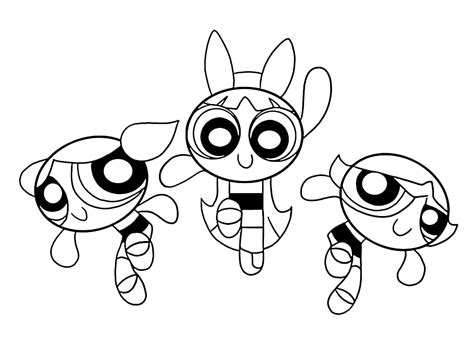Powerpuff Girls Coloring Pages Blossom Bubbles And Buttercup