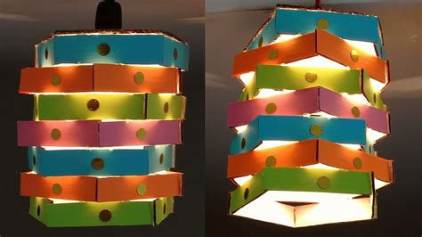 How To Make Cardboard Lamp Diy Craft Tutorial Youtube