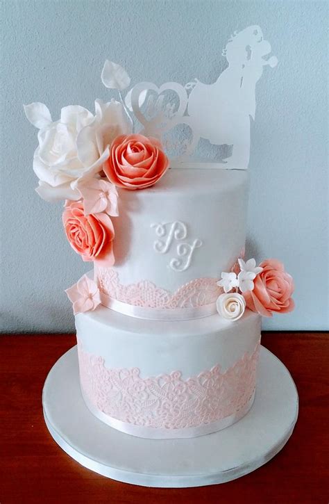 Wedding Peach Cake By Alenascakes Cakesdecor