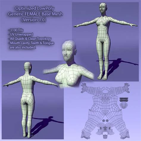 Optimized Low Poly Human Female Base Mesh Ver10 By Amardeep 3docean