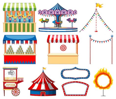 Free Vector Set Of Circus Items