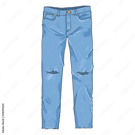 vector cartoon illustration ripped denim jeans pants stock vector adobe stock