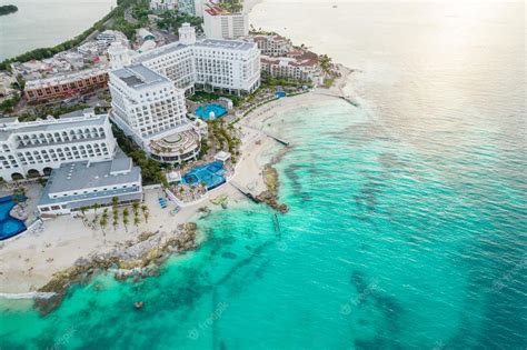 Premium Photo Aerial Panoramic View Of Cancun Beach And City Hotel