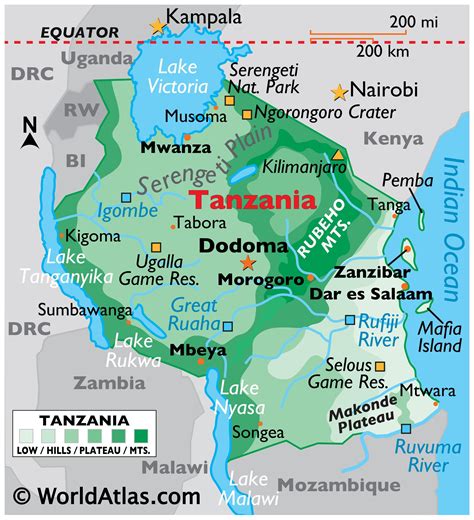 Tanzania No Mapa Tanzania Mapa De Localizacion Africa Oriental Africa