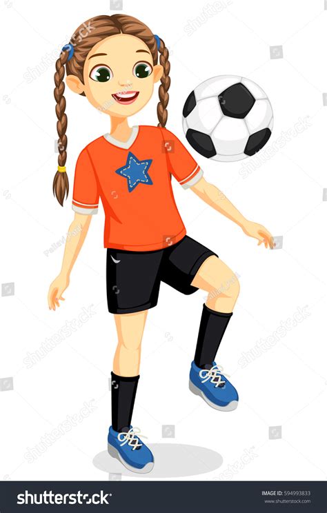 Illustration Young Soccer Player Girl Stock Vector Royalty Free