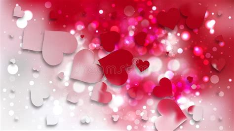Red And White Heart Wallpaper Background Illustration Stock