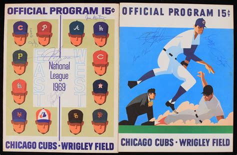 Lot Detail 1969 72 Chicago Cubs Pittsburgh Pirates Signed Wrigley