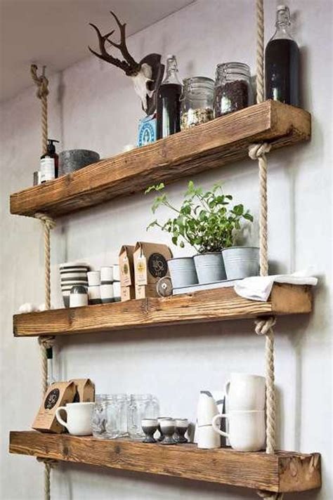 Retro Handmade Wooden Shelf With Ropes Etsy In 2021 Wood Home Decor