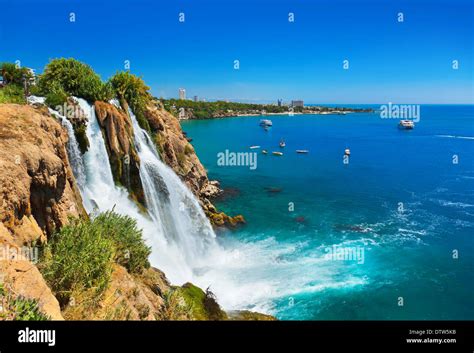 Waterfall Duden At Antalya Turkey Stock Photo Alamy