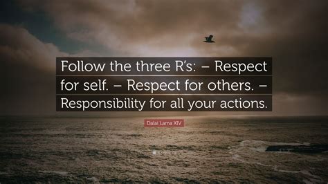 Dalai Lama Xiv Quote Follow The Three Rs Respect For