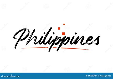 Philippines Country Typography Word Text For Logo Icon Design Stock