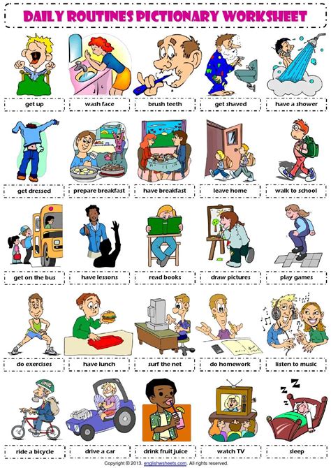 English Vocabulary Daily Routines Vocabulario En Ingles