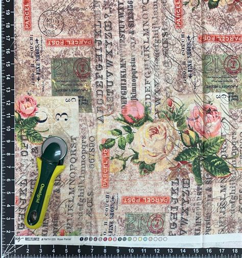 Tim Holtz Eclectic Elements Foundations Rose Parcel Fabric Etsy