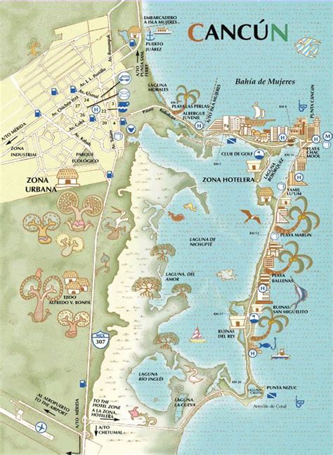 Stadtplan Von Cancun Detaillierte Gedruckte Karten Von Cancun Mexiko