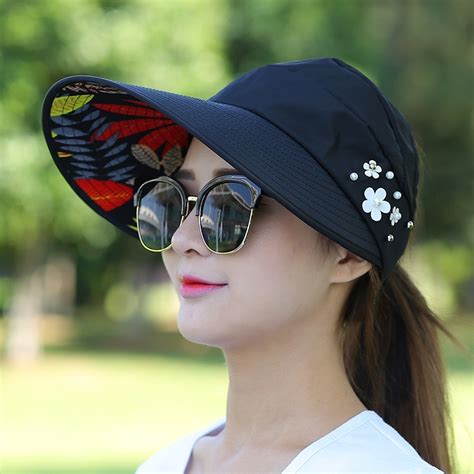 Linqing Womens Casual Folding Sun Visor Hats Anti Uv Uv Protector For