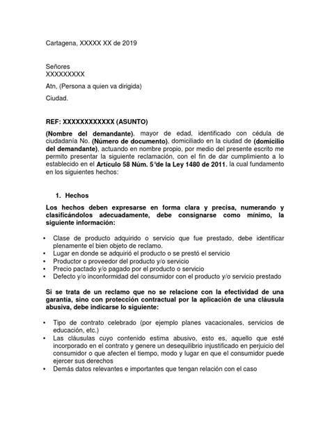 Formato Carta Reclamaciondocx Gobierno Política