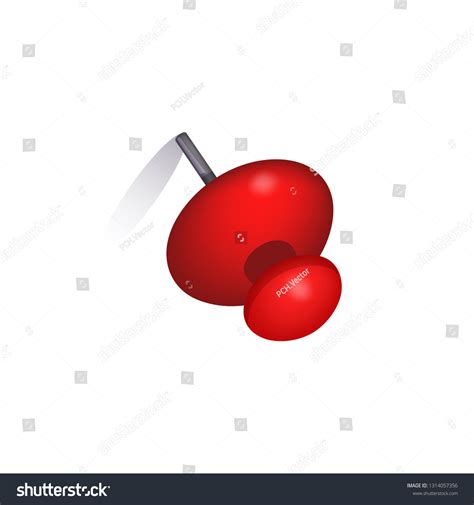 Red Pin Attaching Paper Vector Illustration Stock Vector Royalty Free