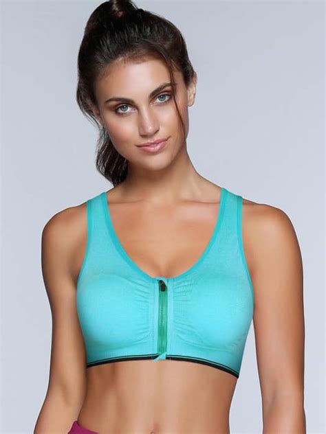 Buy Shyle Green Melange Sports Bra For Women