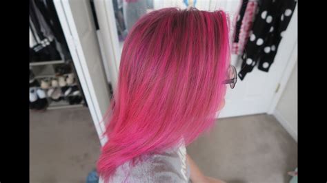 How To Pink Hair At Home W Manic Panics Cotton Candy Pink And Hot Hot