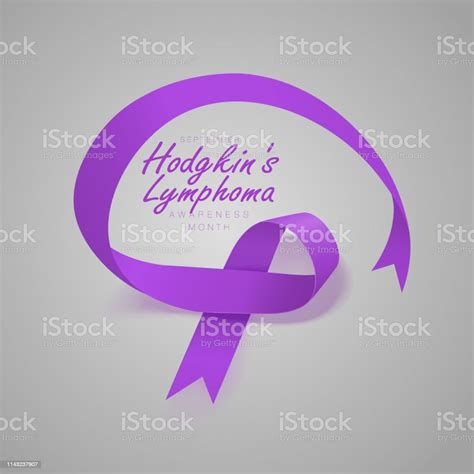Hodgkins Lymphoma Awareness Calligraphy Poster Design Realistic Violet
