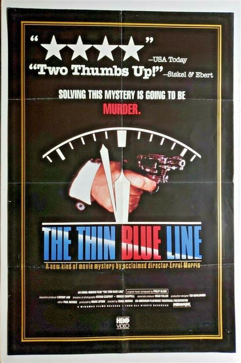 1988 The Thin Blue Line Original Movie Poster Hbo Video 213 Etsy