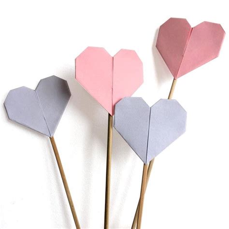 Set Of 12 Paper Origami Hearts By The Origami Boutique