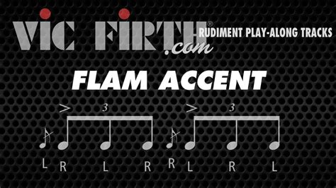 Flam Accent Vic Firth Rudiment Playalong Youtube