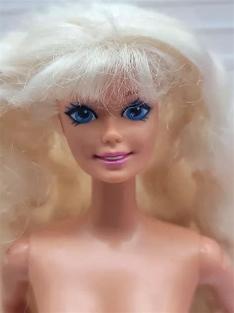 Mattel S Barbie Doll Long Blonde Hair Bangs Superstar Face Nude For Ooak Picclick