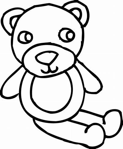 Teddy Bear Outline Clip Clipart Coloring Drawing