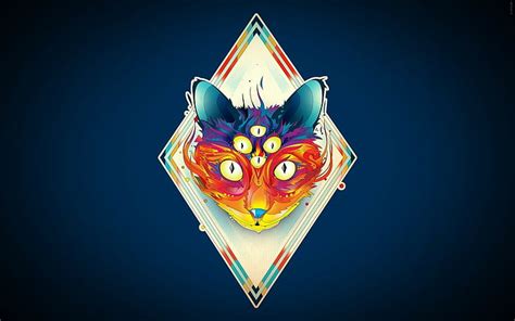 Psychedelic Cat 1080p 2k 4k 5k Hd Wallpapers Free Download