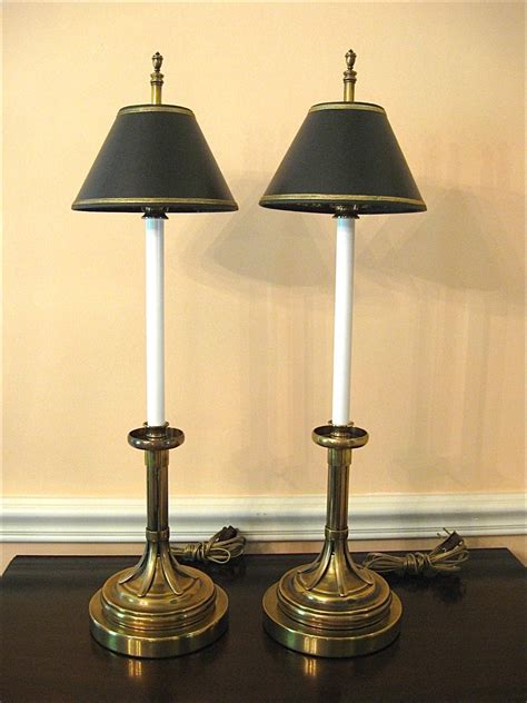 This table lamp is full of stylish features, and elegant lighting. Pair Tall Buffet or Table Lamps, Black Shades from ...