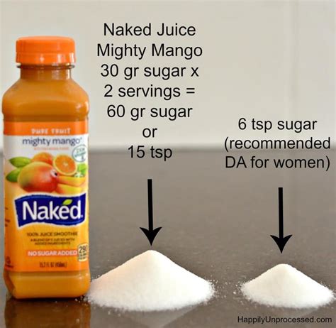 A table detailing the amount of sugar in popular drinks. Shocking Sugar Finds ~ Part I - Happily Unprocessed