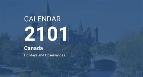 Year 2101 Calendar Canada
