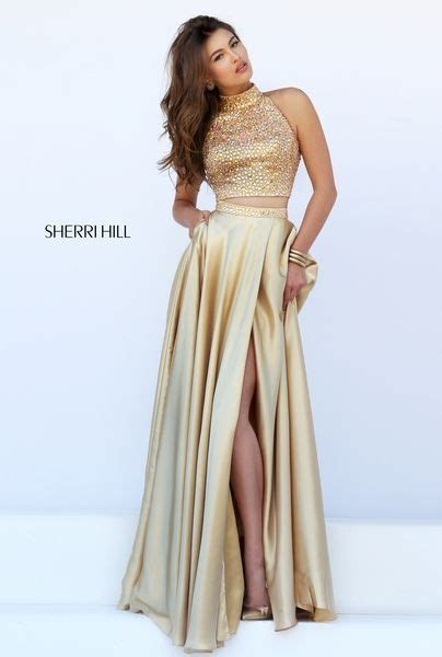 2 Piece Gold Prom Dress Natalie