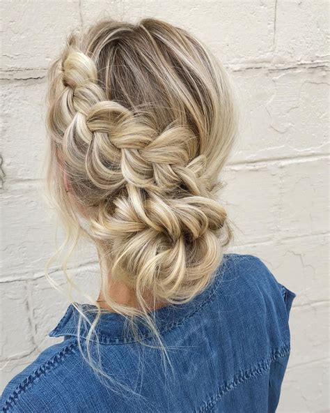 Chunky Braid And Twisted Updo